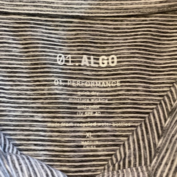 01.ALGO grey performance polo grey white stripe XL - Picture 2 of 6